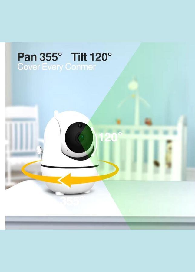 Рідіоняня Baby Monitor з 7-дюймовим ЖК-монітором/акумулятор 4000 mah/355 град/поворотна та вимірюванням температури () OnePro SM-70PTZ (318307614)