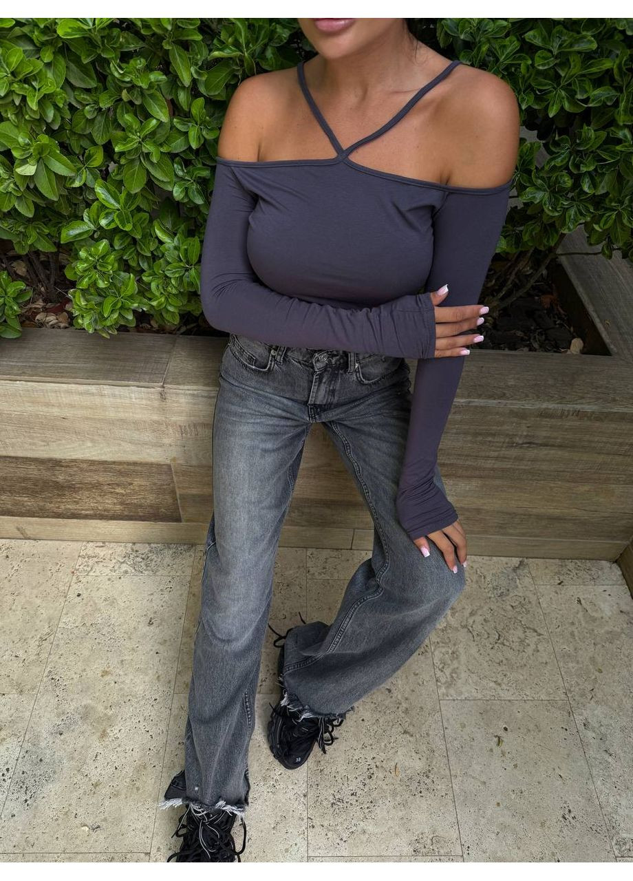 Женский лонгслив с открытими плечами Гермес (351513554)