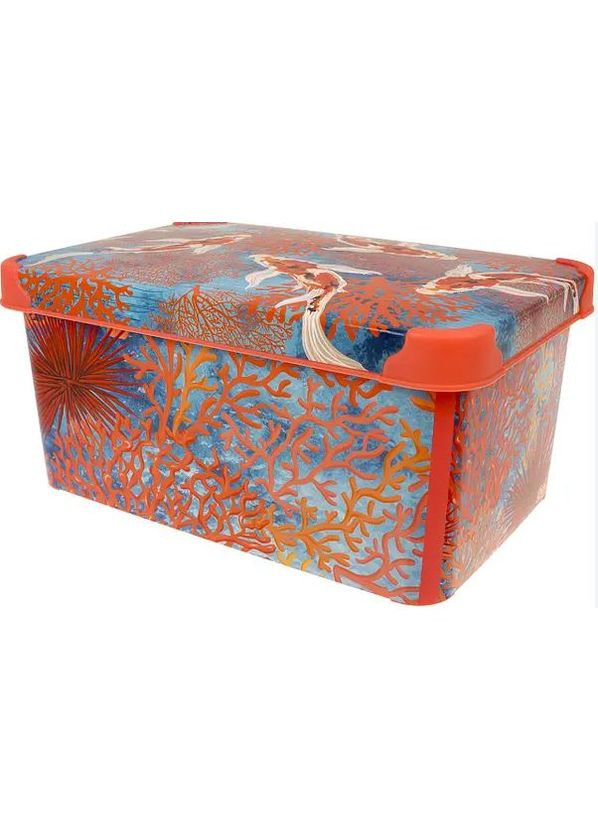 Контейнер для зберігання із кришкою Qutu Style Box Coral 10 л STYLE BOX с/к CORAL 10л. Violet House (273222009)