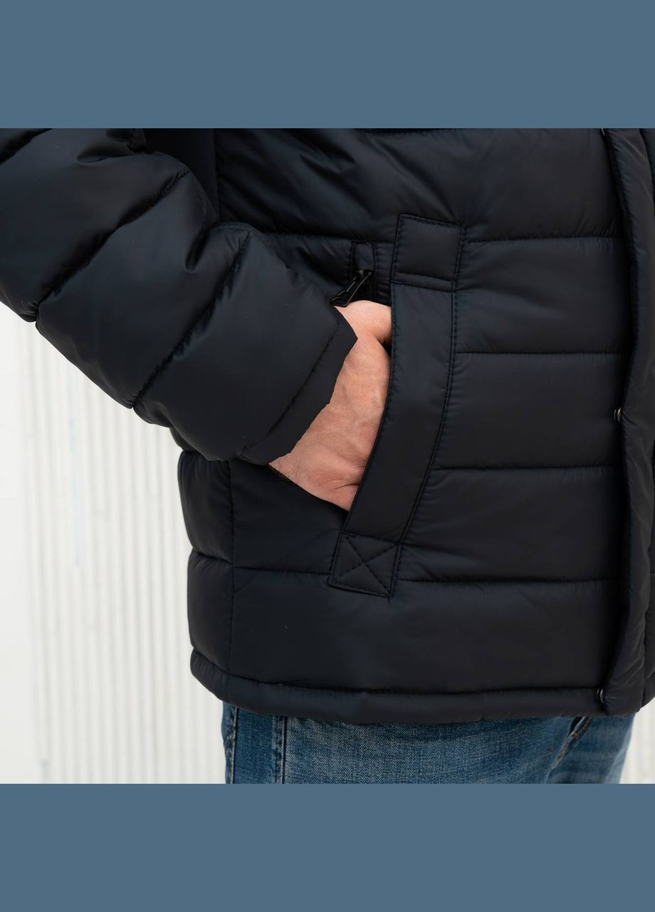 Темно-синяя демисезонная мужская демисезонная куртка большого размера SK