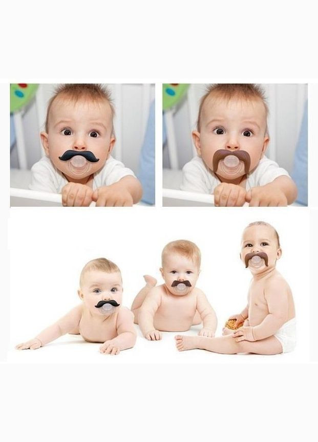 Ортодонтична силіконова пустушка соска Чепурні вуса чорні No Brand (307252201)