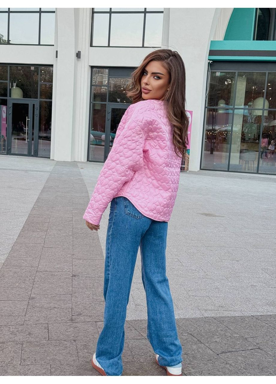 Рожева демісезонна куртка жіноча ветровка No Brand