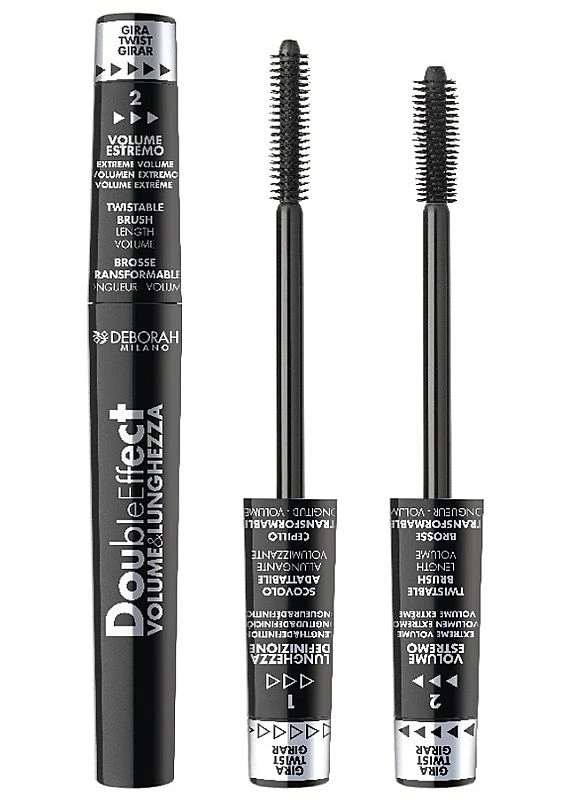 Туш-трансформер дл вій Double Effect Volume&Lunghezza Mascara Black (2-719310) Deborah (376335759)