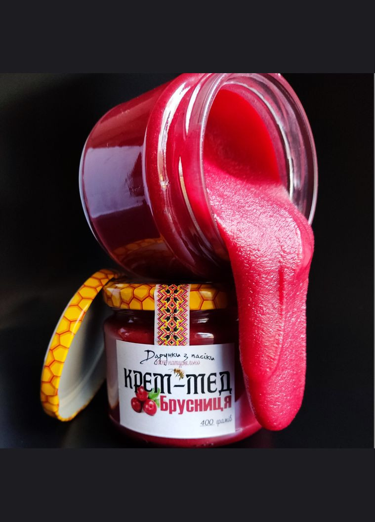 Крем-мед Брусниця 400 грам МЕД ПОШТОЮ (322148914)