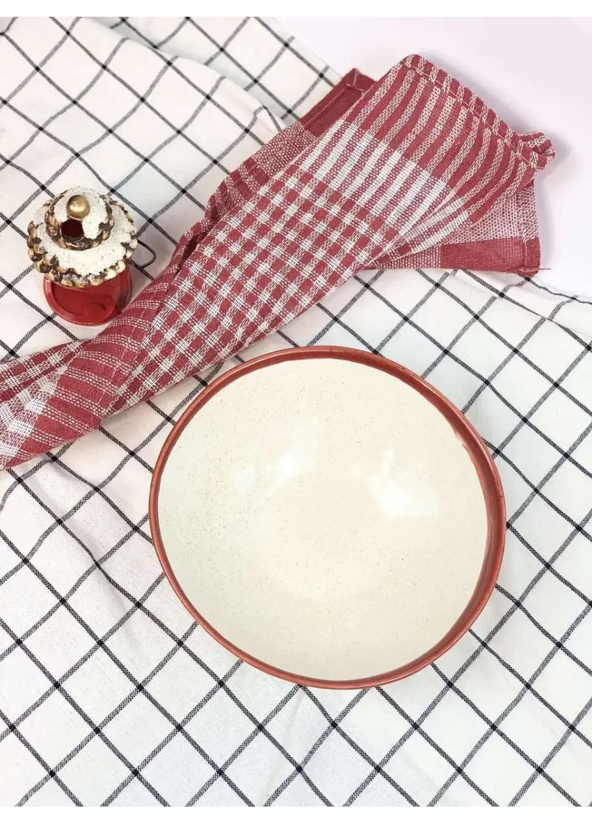 Тарелка суповая Декор Керамика Cappuccino Red КР-700 17,5 см 700 мл Декор Кераміка (368761801)