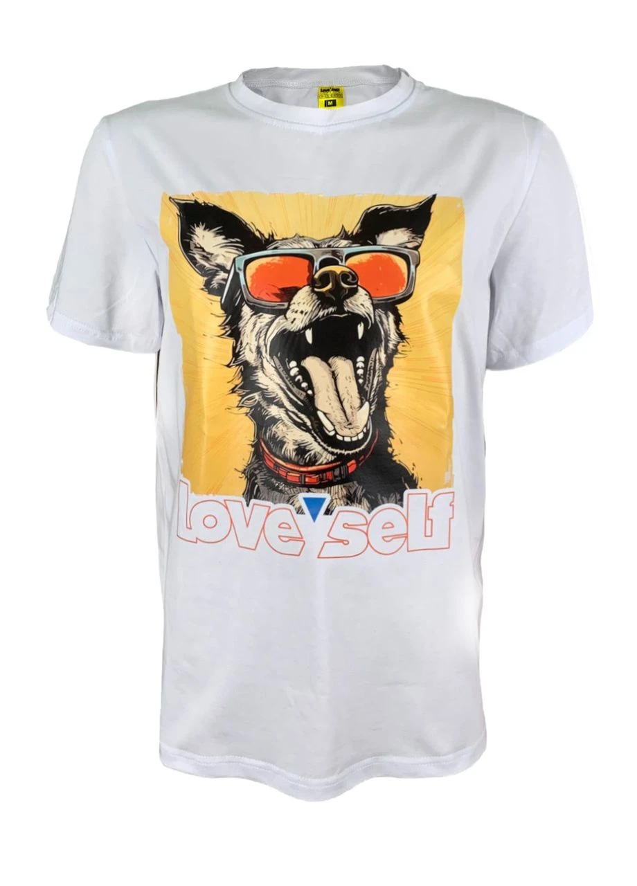 Белая футболка унисекс белая с принтом dog witch orange glasses (кулир) раз. 2xl 4PROFI кулир (298127368)