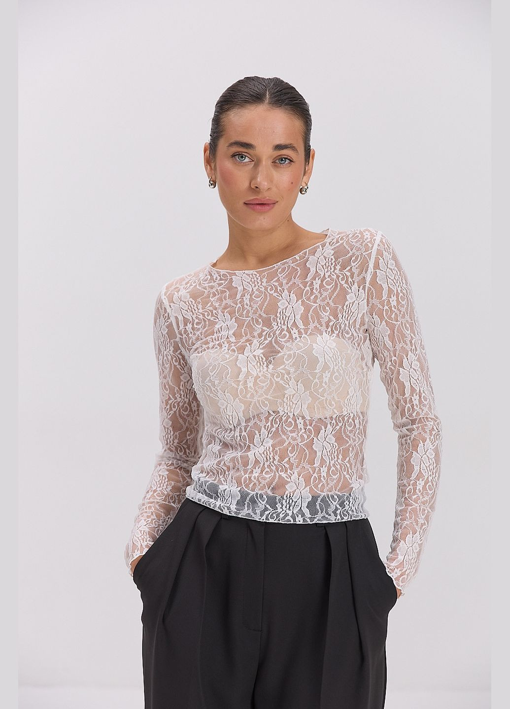 Женский кружевной лонгслив Arjen (325977025)