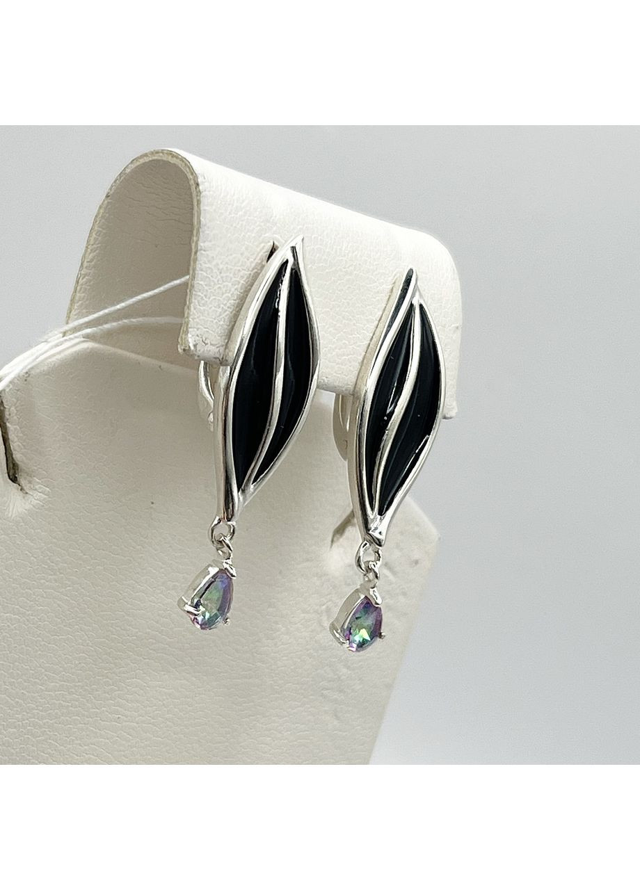 Серьги серебряные с ювелирной эмалью "Туна" 6,02 г No Brand (369737609)