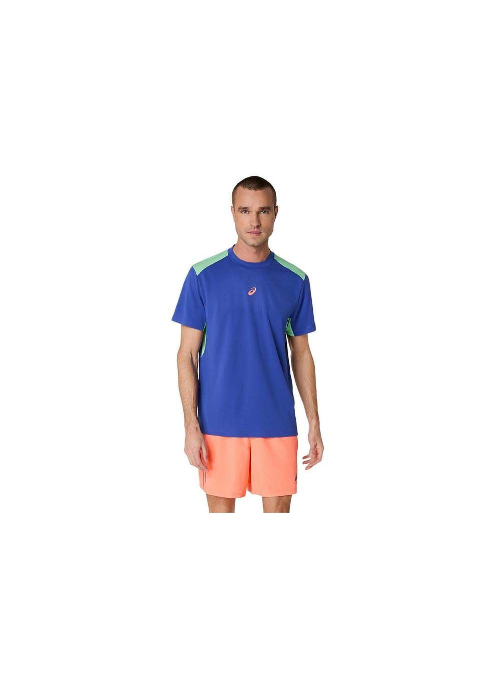 Синяя футболка мужская padel court ss top cobalt/menthol Asics