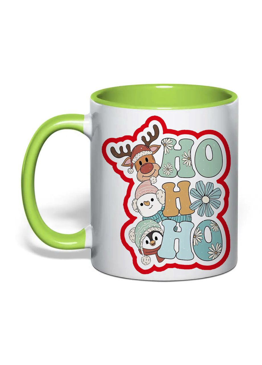 Чашка с печатью "Ho! Ho! Ho! С Новым годом!" 330 мл (цвет салатовый) (34897) No Brand (370802601)