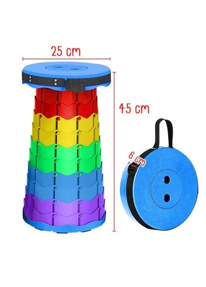 Туристический стул складной Telescopic stool 47 см разноцветный (2104618575) No Brand (333654616)