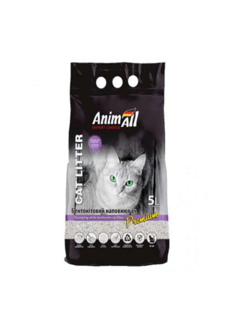 Белый бентонитовый наполнитель с ароматом лаванды для кошачьих туалетов Cat litter Premium Lavender 5 л (4820224500560) AnimAll (327062835)