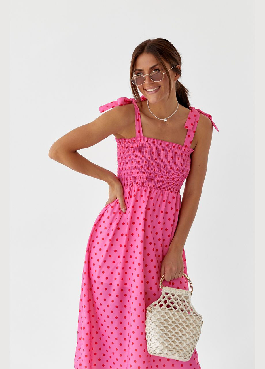 Довгий жіночий сарафан на бретелях-зав'язках Liton (296908997)