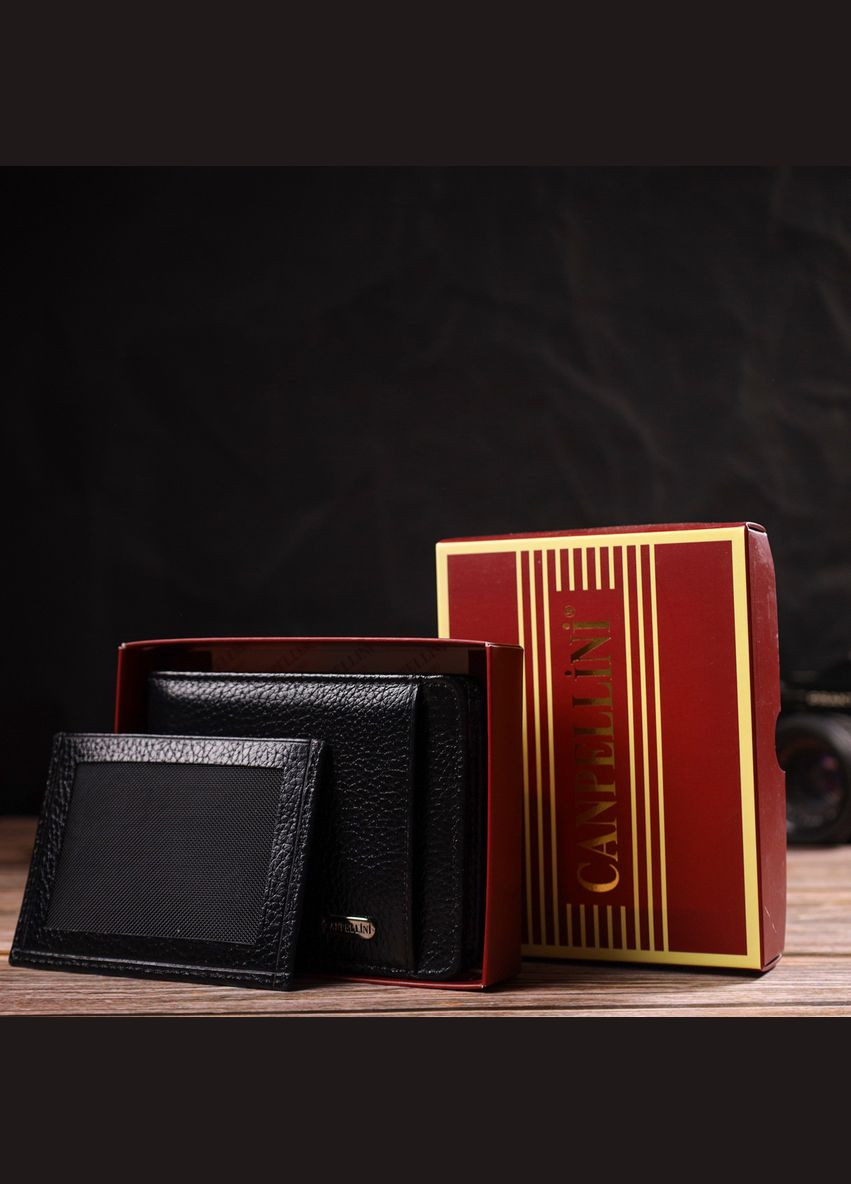Оригінальний компактний гаманець із вкладишем для посвідчення для чоловіків із натуральної шкіри флотар 21875 Canpellini (331906924)