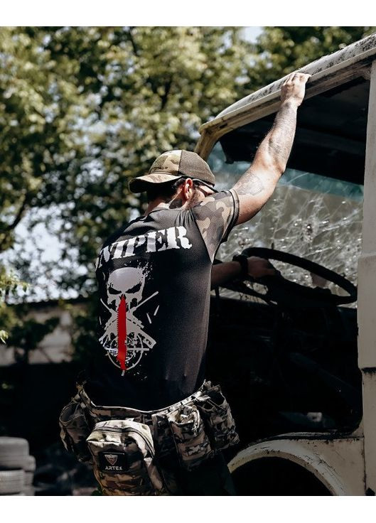 Тактическая мужская футболка Sniper серая No Brand (358203746)