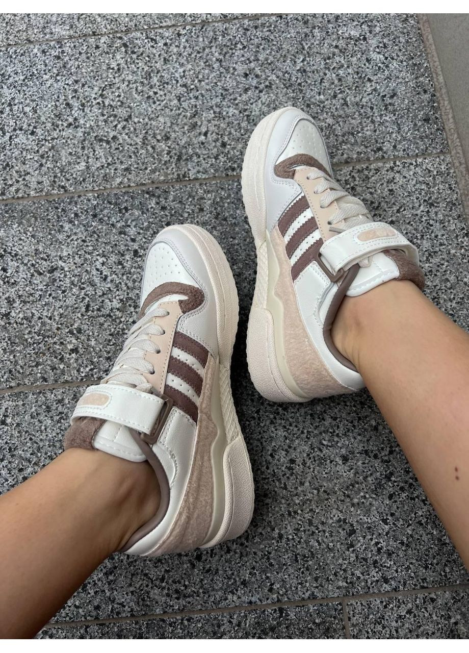 Білі Осінні кросівки чоловічі adidas low forum 8 адідас No Brand