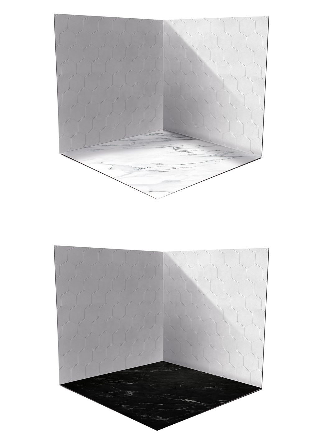 Фотофон 3D для предметної зйомки вініловий кутовий Black&White 50х50х50см (FF-006) No Brand (302245415)