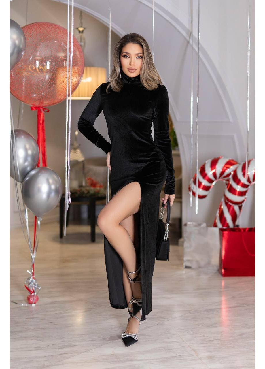 Черное праздничный, вечернее, кэжуал женское платье праздничное силуэтная Style Point однотонное