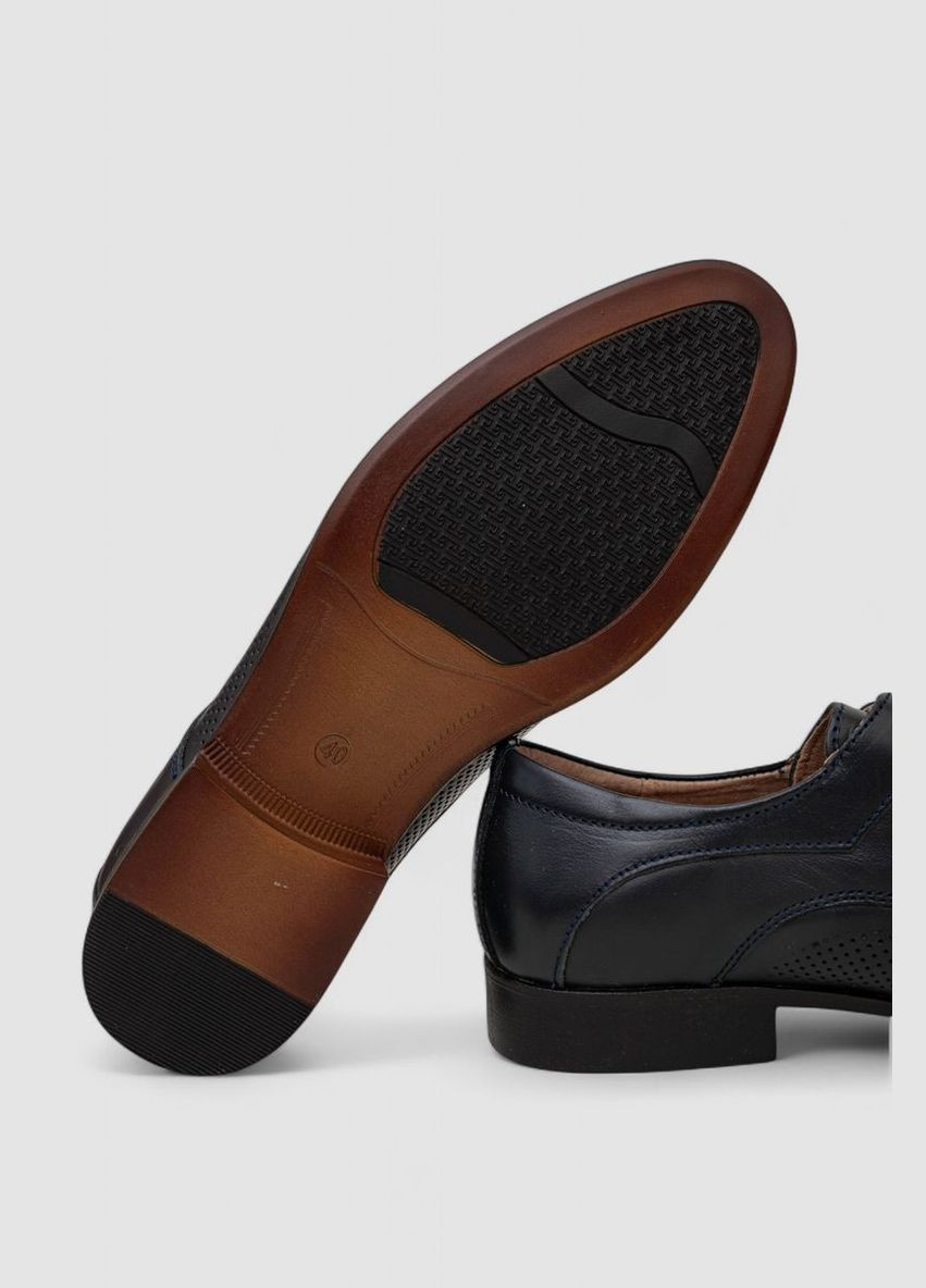 Темно-синие туфли мужские с перфорацией,, KangFu