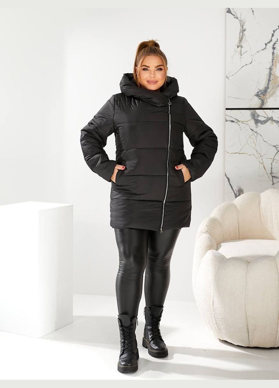 Черная зимняя куртка стеганая куртка-одеяло Garna