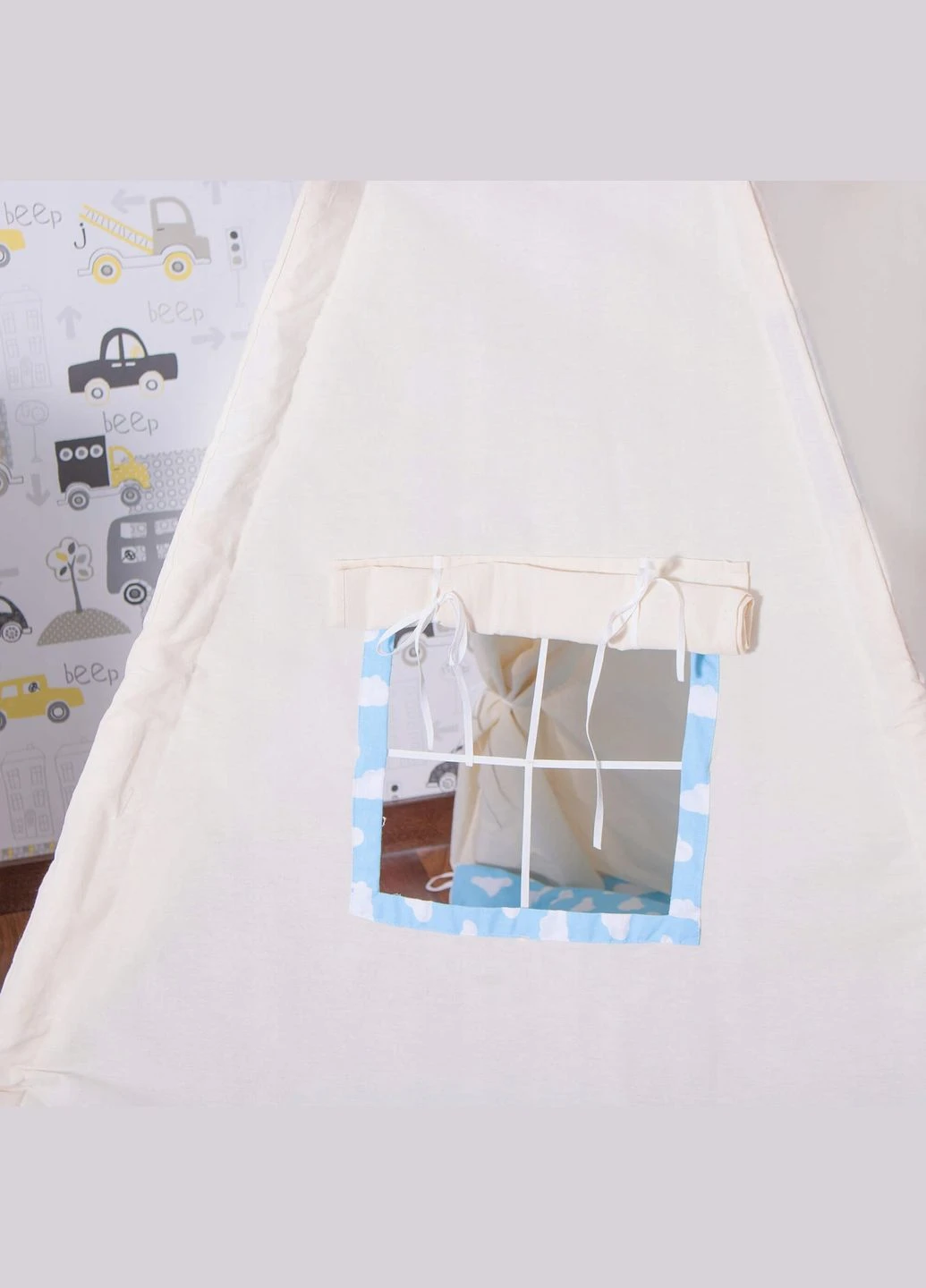 Дитячий намет (вігвам) Tipi XXL White/Sky Blue Springos TIP05 (275653761)