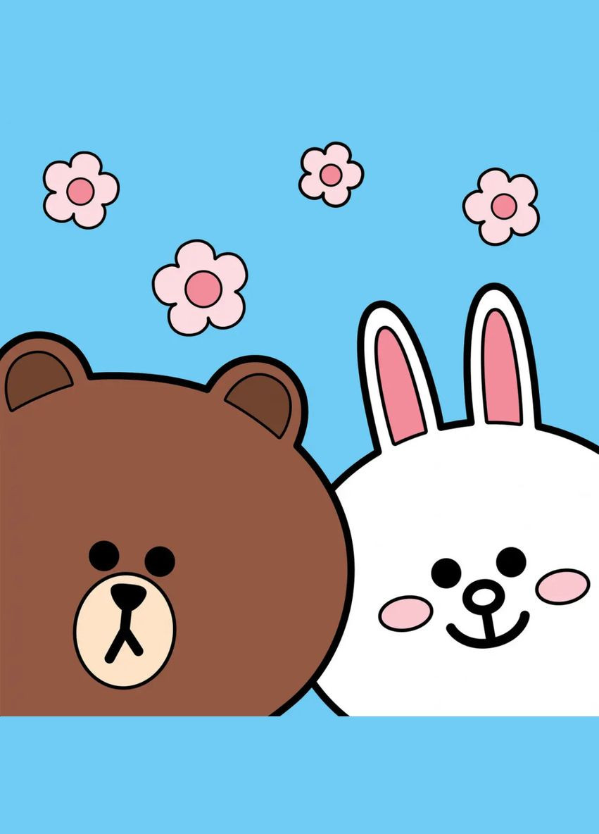 Картина за номерами Лайн Френдс. Браун та Коні 955039 25х25 см Santi (364767035)