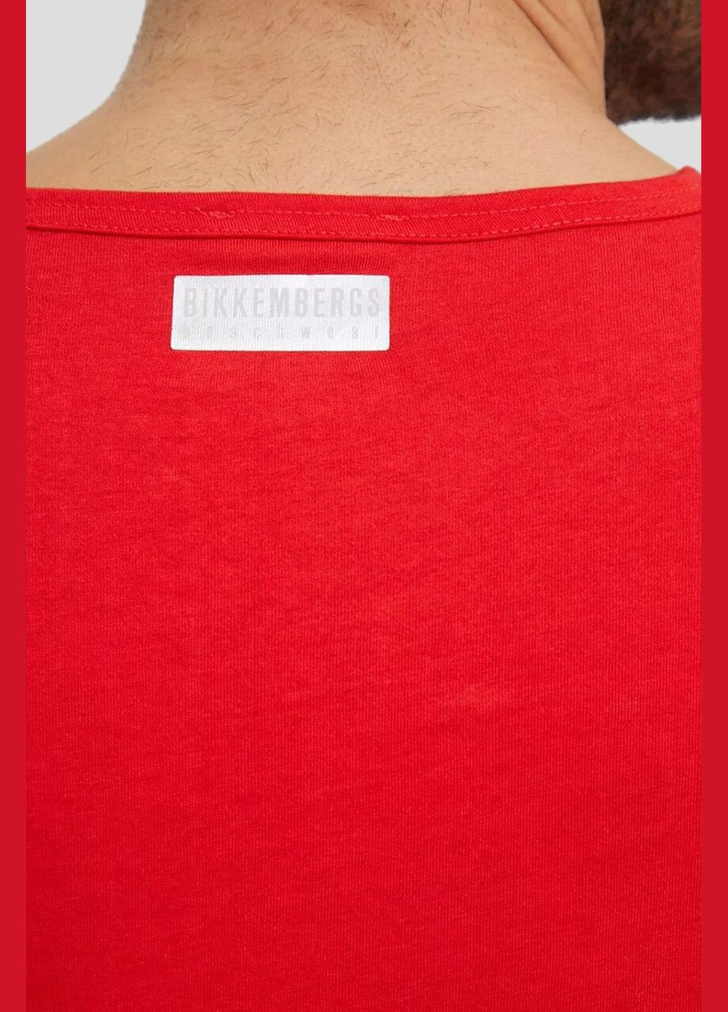 Красная красная хлопковая футболка с логотипом Dirk Bikkembergs