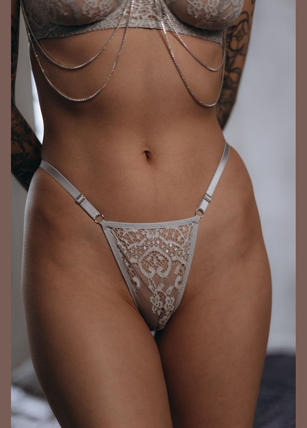 Сірий демісезонний комплект білизни Endorphine