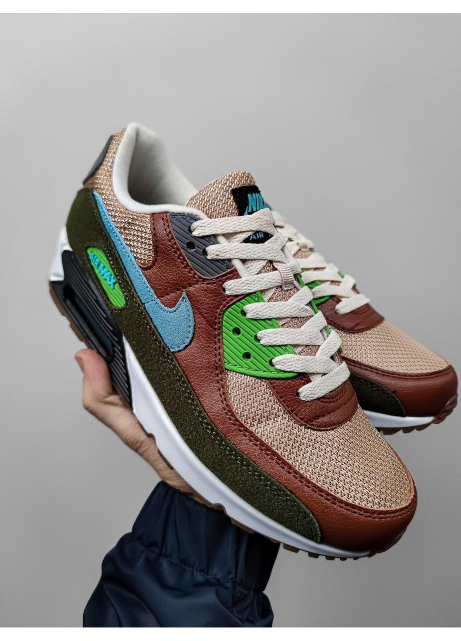 Белые демисезонные кроссовки мужские nike air max 90 hemp найк аир макс 90 No Brand