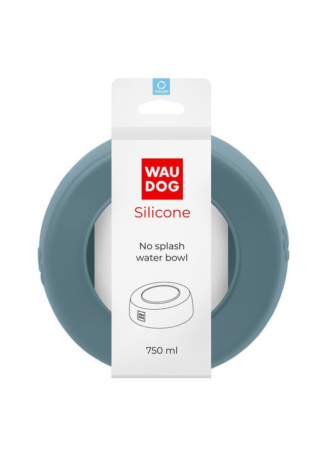 Миска-непроливайка Silicone, 750 мл, сіра WAUDOG (367592555)