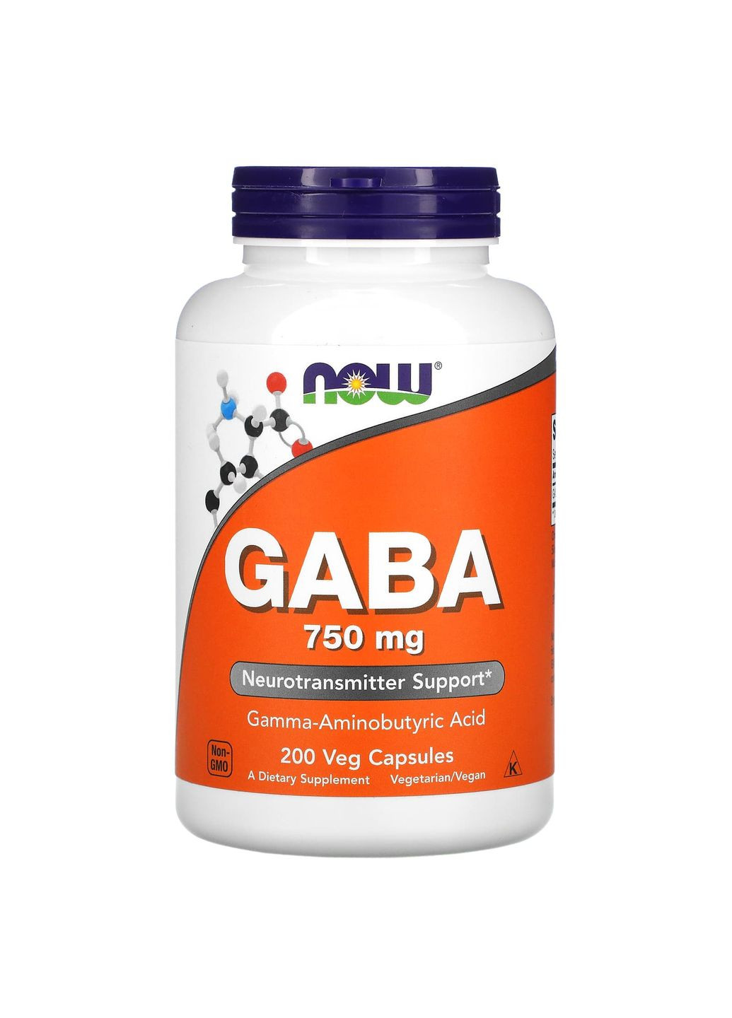 Гамма-аминомасляная кислота ГАМК, GABA, 750 мг, 200 капсул Now Foods (351384856)
