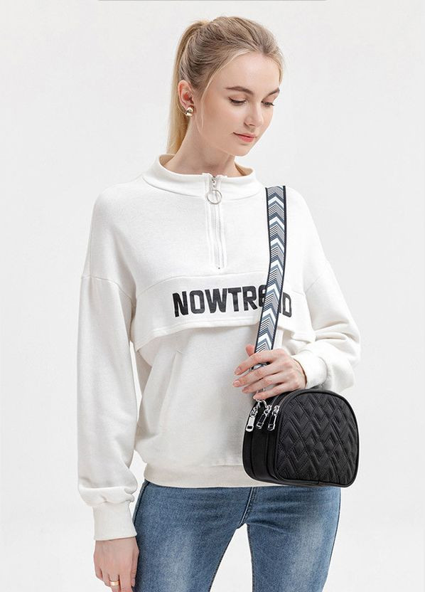 Жіноча сумка 10339 крос-боді на три відділи чорна No Brand (303323081)