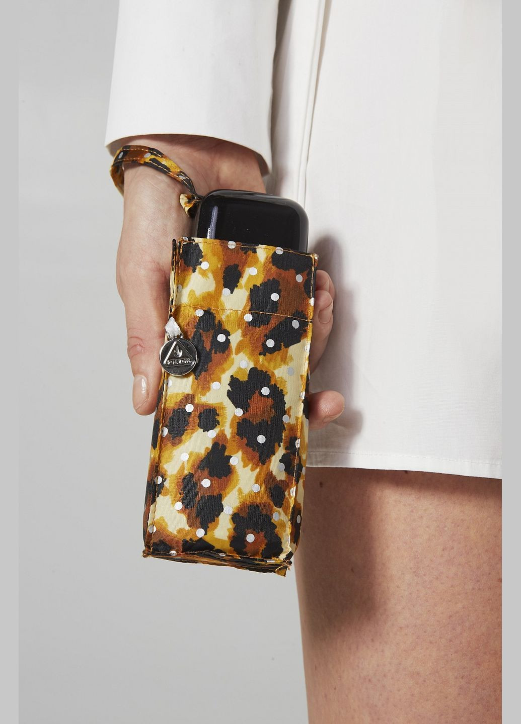 Комбинированный мини зонт женский l501 tiny2 bling leopard (леопард с блестками) Fulton (303831333)