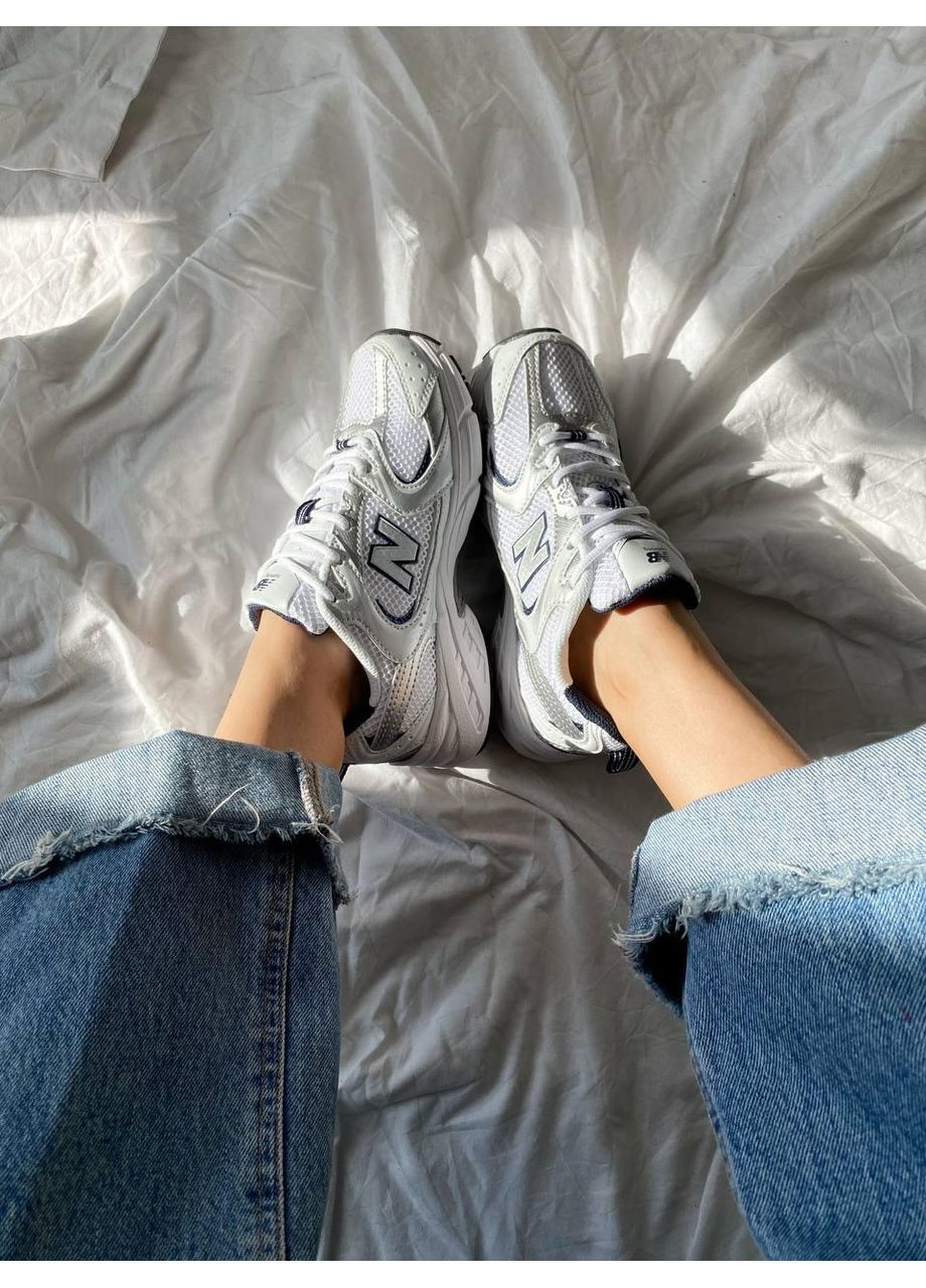 Білі Осінні кросівки чоловічі new balance 530 white silver lux нью беланс 530 No Brand