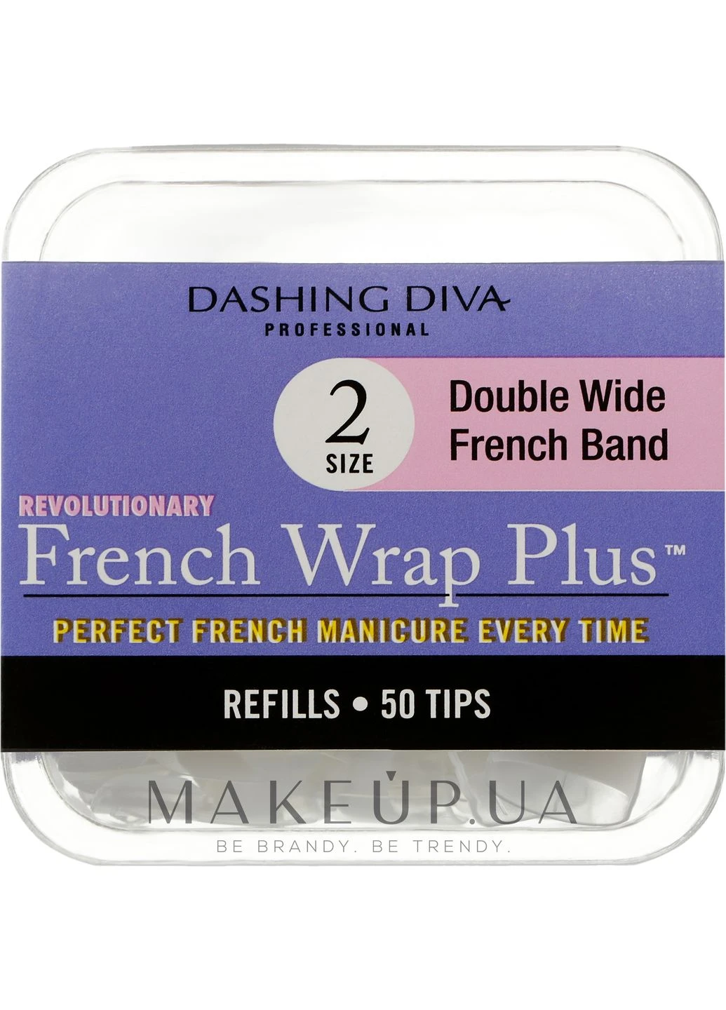 Типсы широкие French Wrap Plus Double Wide White 50 Tips (Size-2) 50шт (249437-27068883) Dashing Diva (368609247)