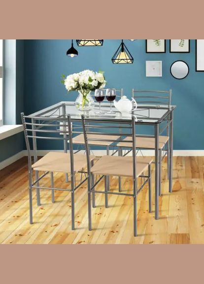 Комплект меблів Corners обідній стіл з стільцями Costway (362027969)