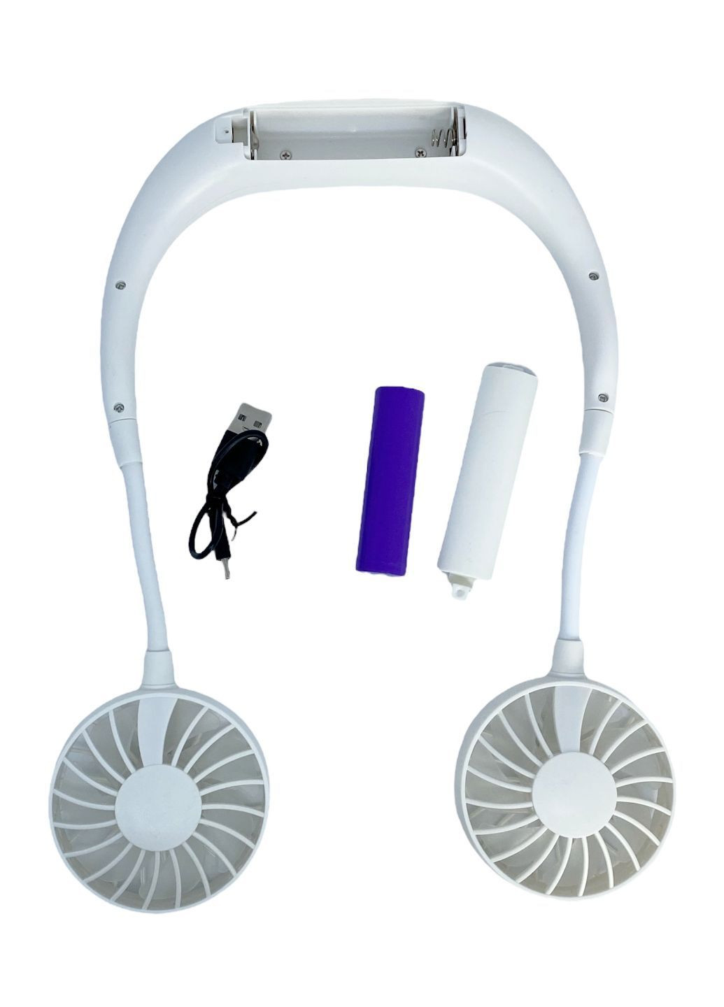 Вентилятор на акумуляторі подвійний на шию портативний зарядка від USВ чорний Sports Necklace Fan No Brand (335821228)