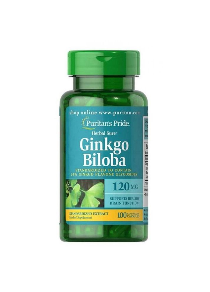 Гінкго Білоба капсули 120мг для підтримки мозку та кровообігу 100шт Puritans Pride (367956606)