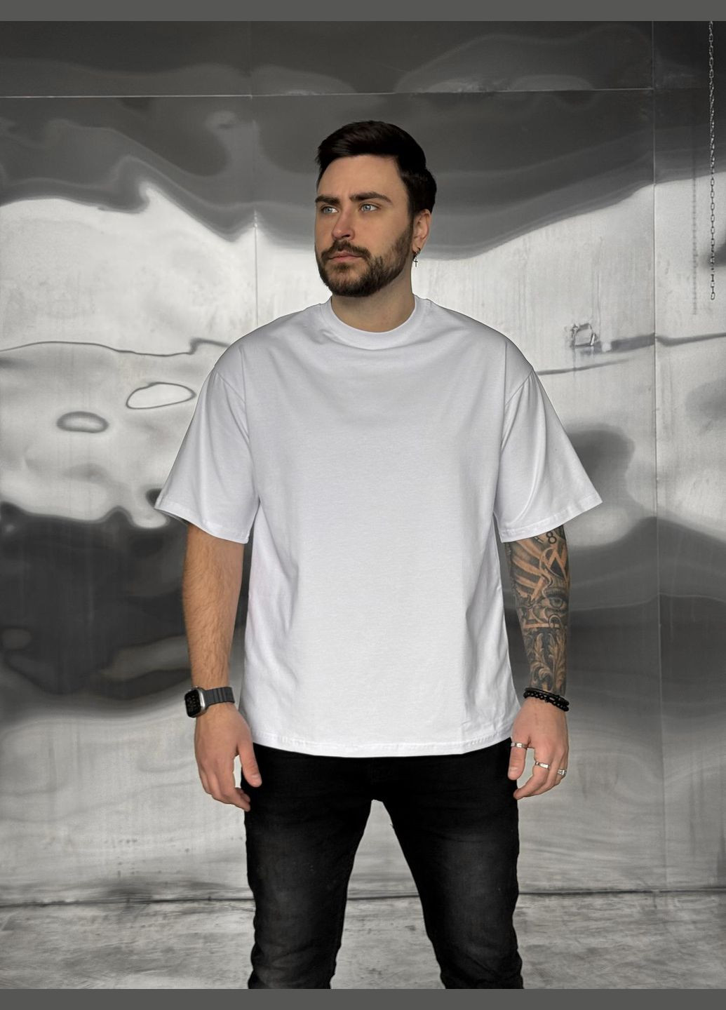 Біла футболка оверсайз біла No Brand