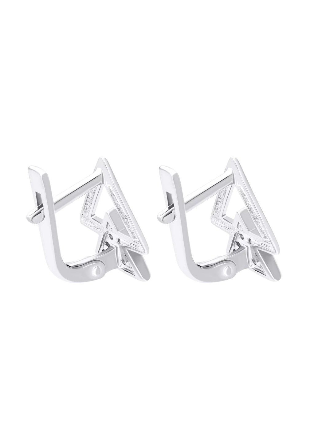 Серьги "Треугольники" из серебра с фианитами UMAX (289351483)