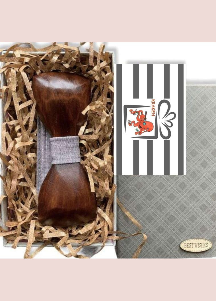 Деревянная Бабочка Галстук объемный в подарочной упаковке 8140 GOFIN (295443768)