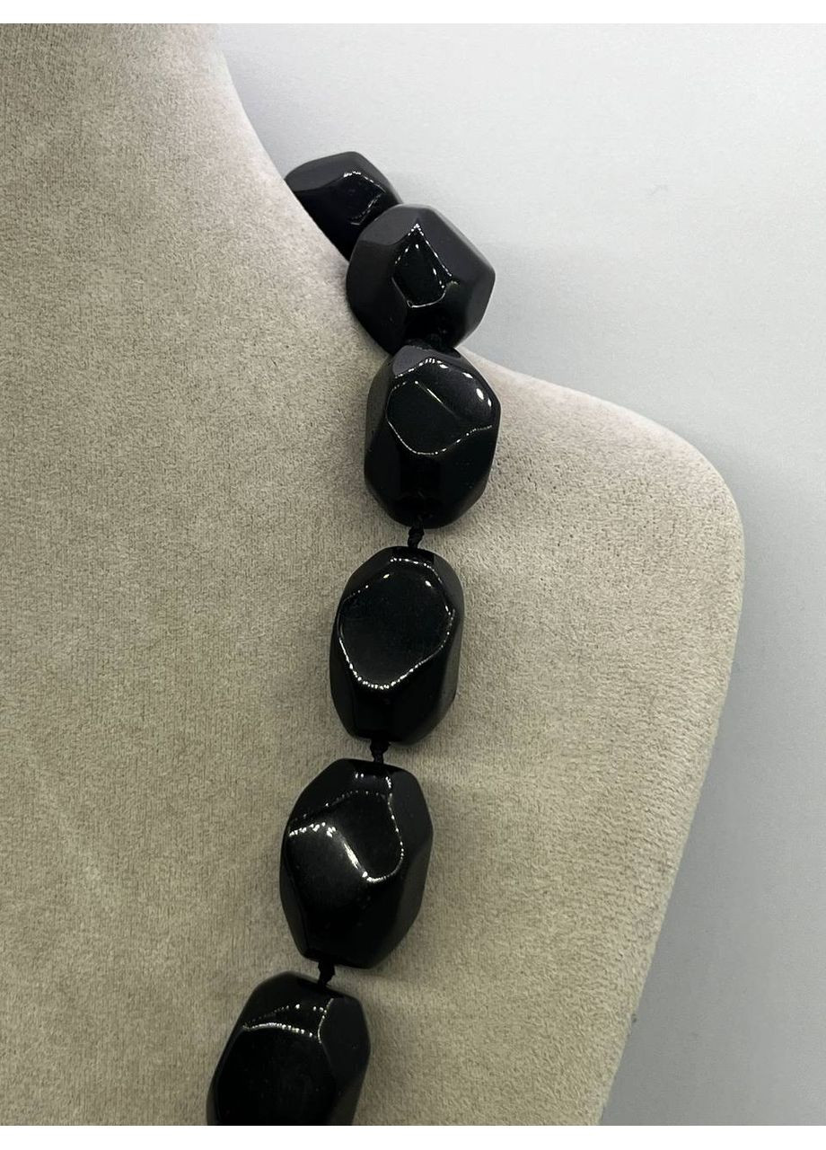 Намисто Агат 56 см Чорний (10288) No Brand (356109193)
