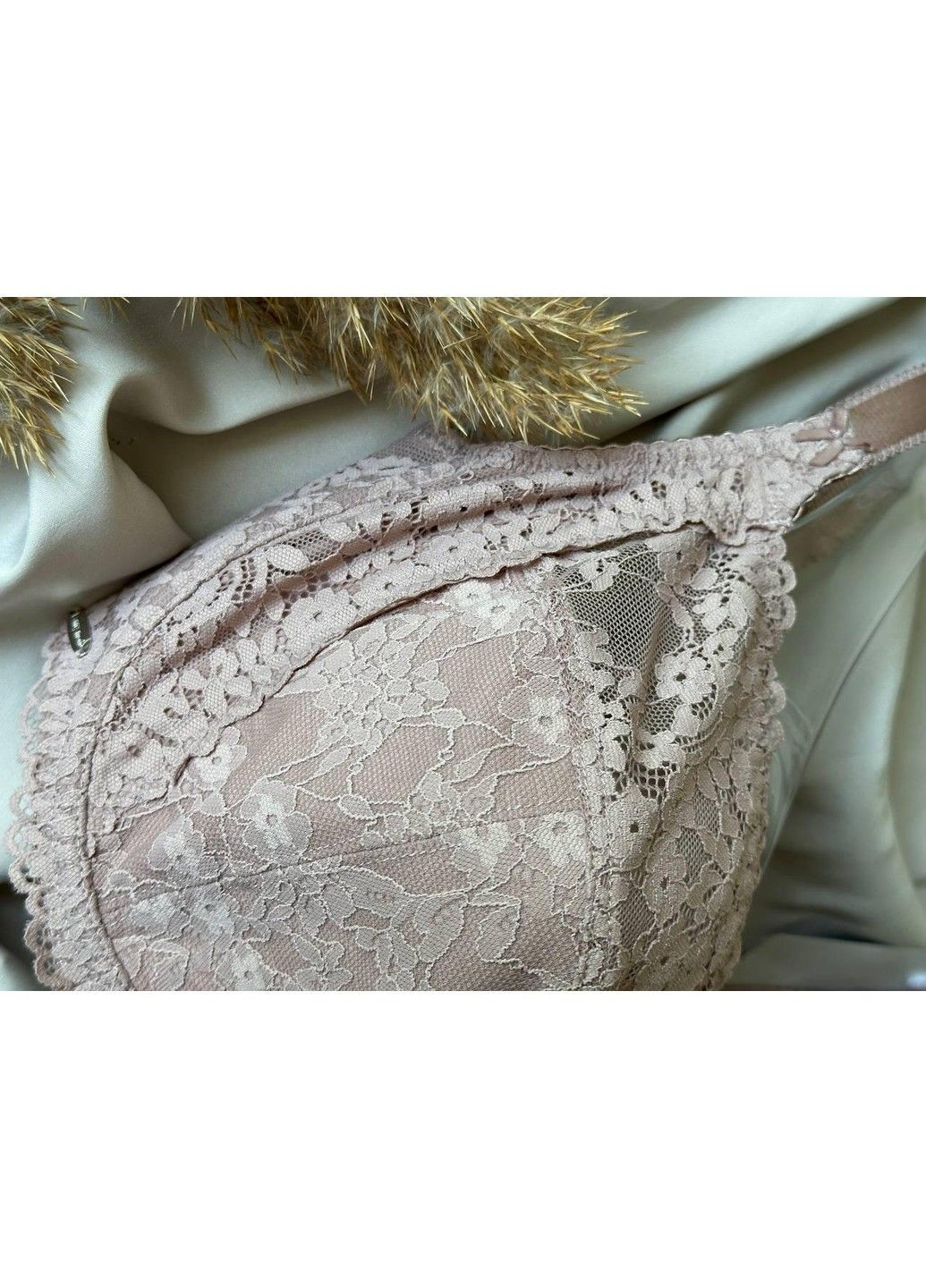 Пудровий бюстгальтер мереживний на кісточках 11399 пудровий Lanny Mode