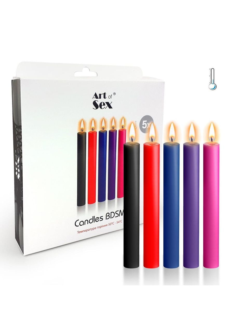 Набор восковых свечей Art of Sex Thin 10 см (5 шт), низкотемпературные, тонкие No Brand (303904185)