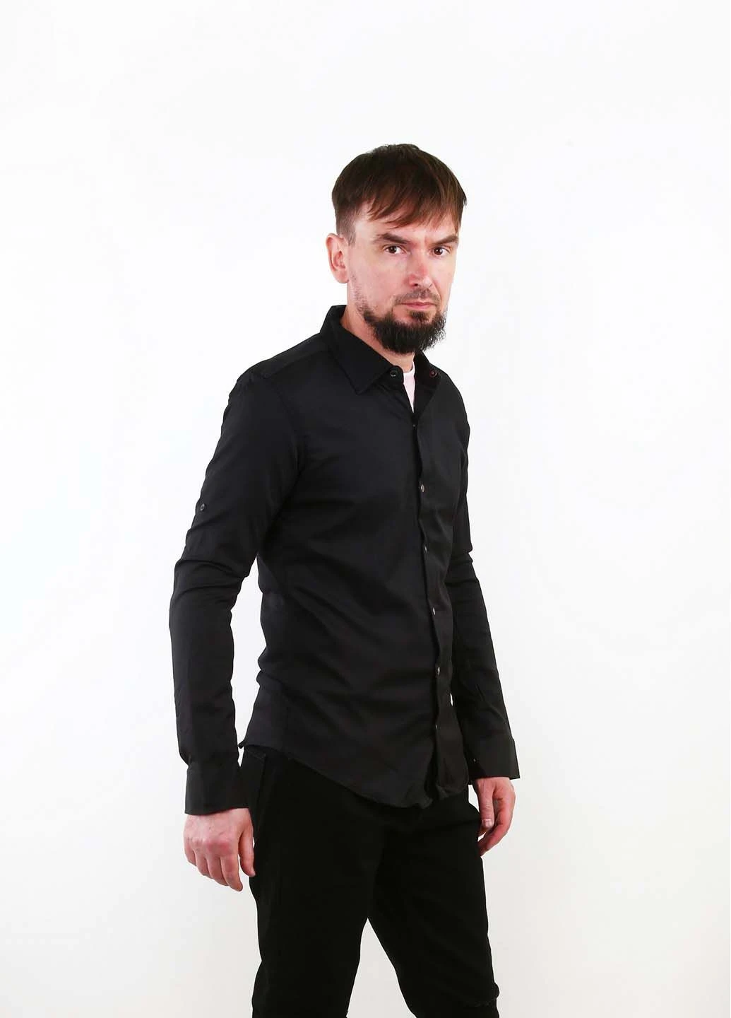 Черная кэжуал рубашка Mtp