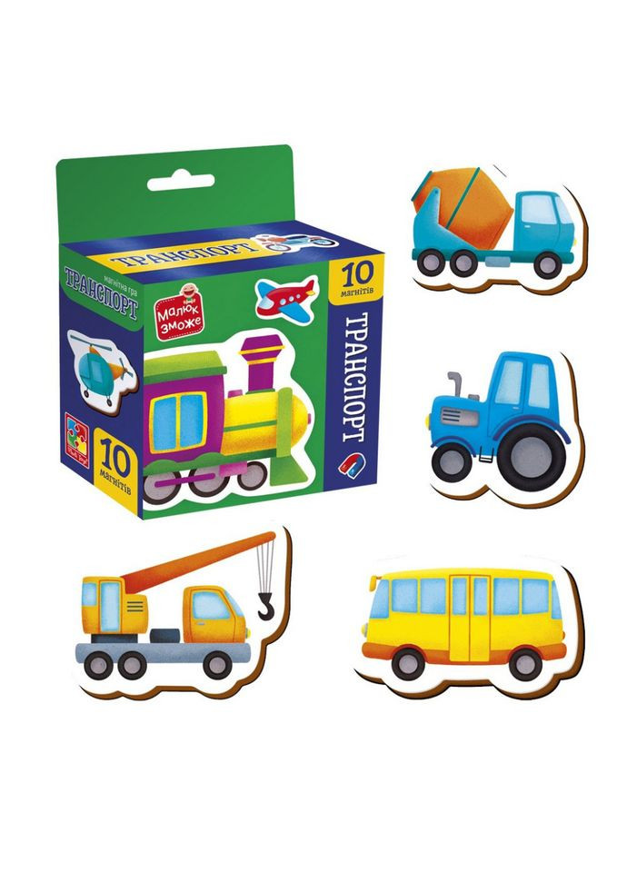 Детский набор магнитов "Транспорт" VT3106-35, 10 магнитов Vladi toys (367966987)
