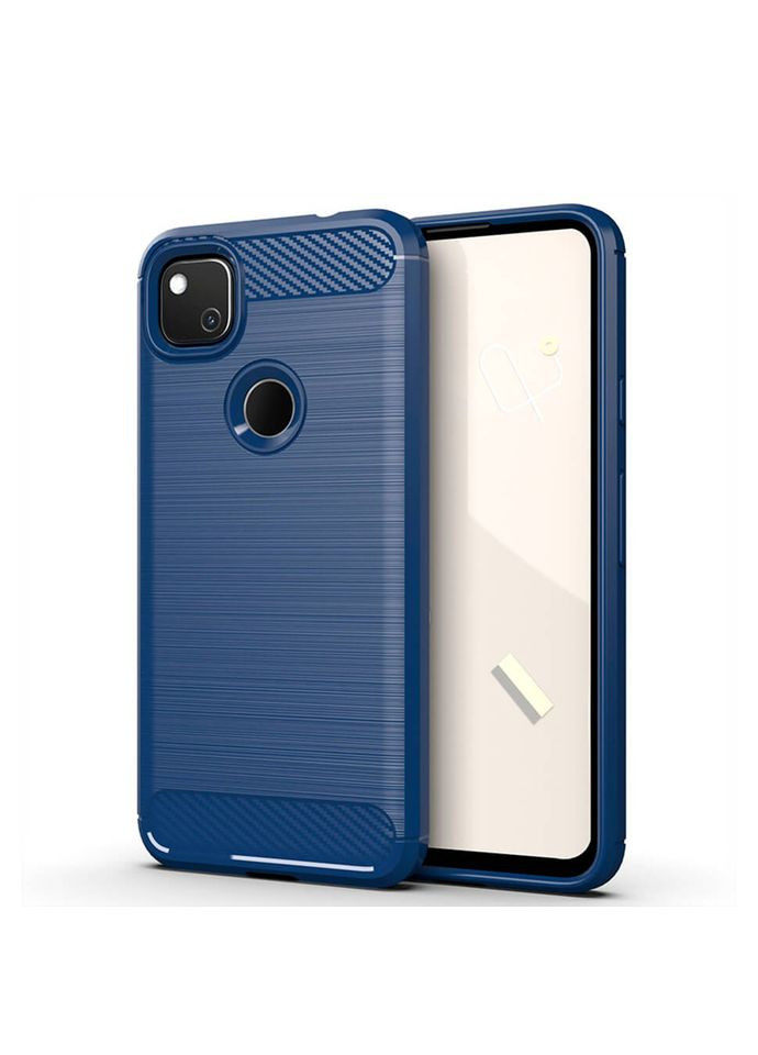 Чехол Carbon Fiber для Google Pixel 4a Navy Blue Lenuo (366017496)
