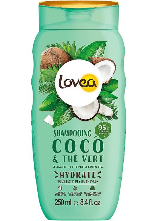 Шампунь для волос "Кокос и зеленый чай" Shampoo Coconut & Green Tea 250ml (1051483-187500) Lovea (368640288)