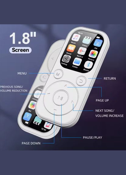 MP3/MP4 плеєр, аудіоплеєр з HiFi та Bluetooth 5.4. Чорний. No Brand (317206368)