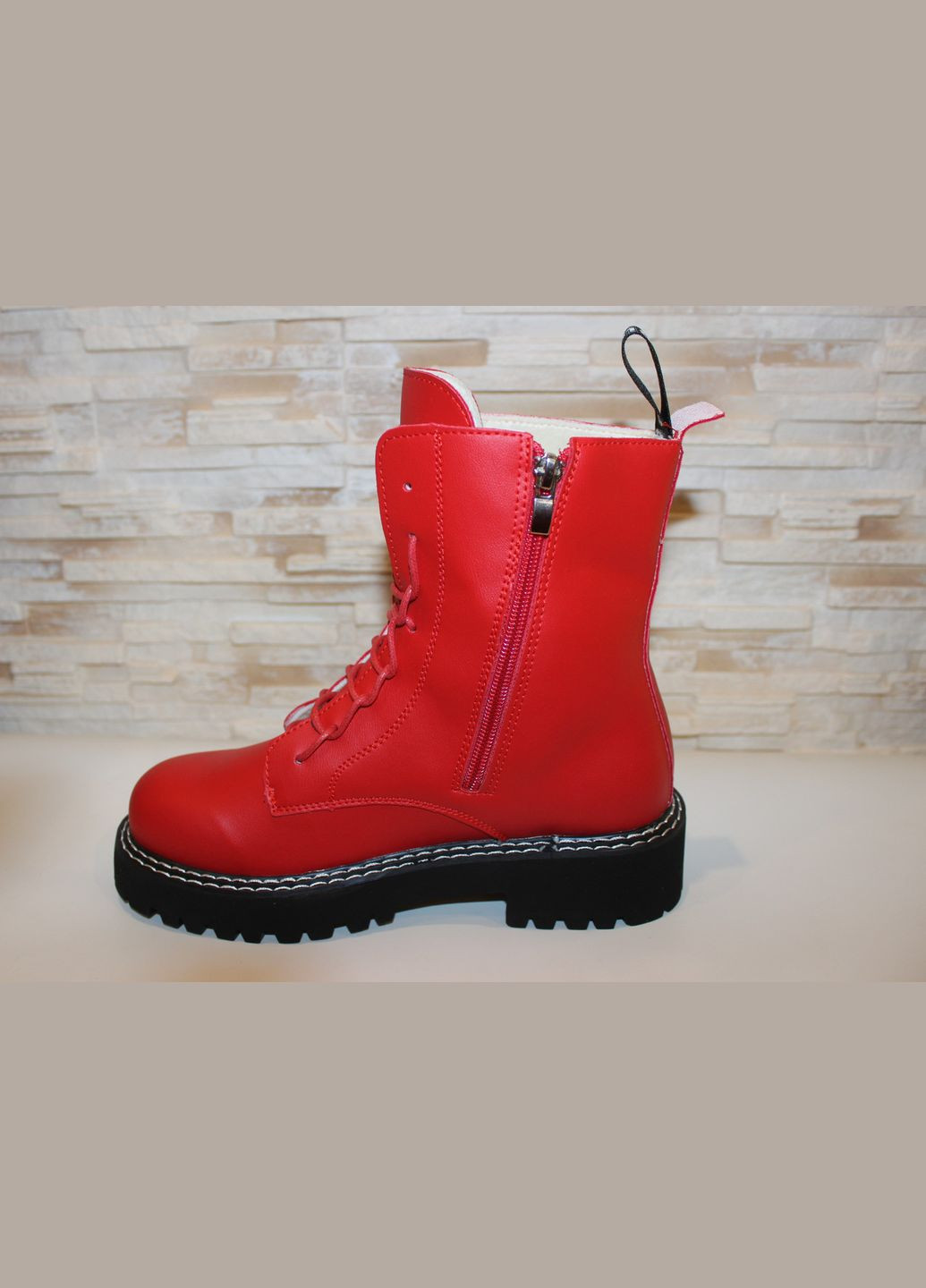 Черевики жіночі демісезонні червоні No Brand Черевики демісезонні (340918577)